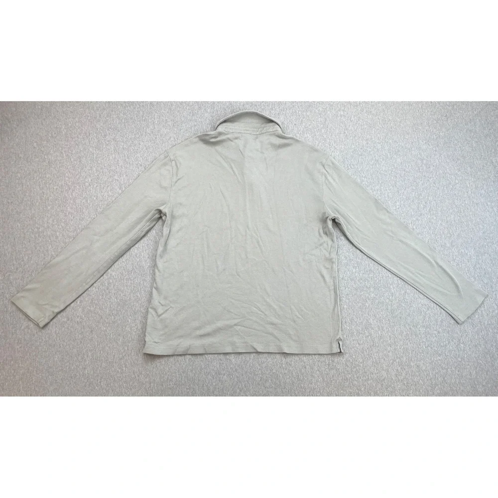 Banana Republic Polo Mens Large Gray 100% Cotton Long Sleeve
